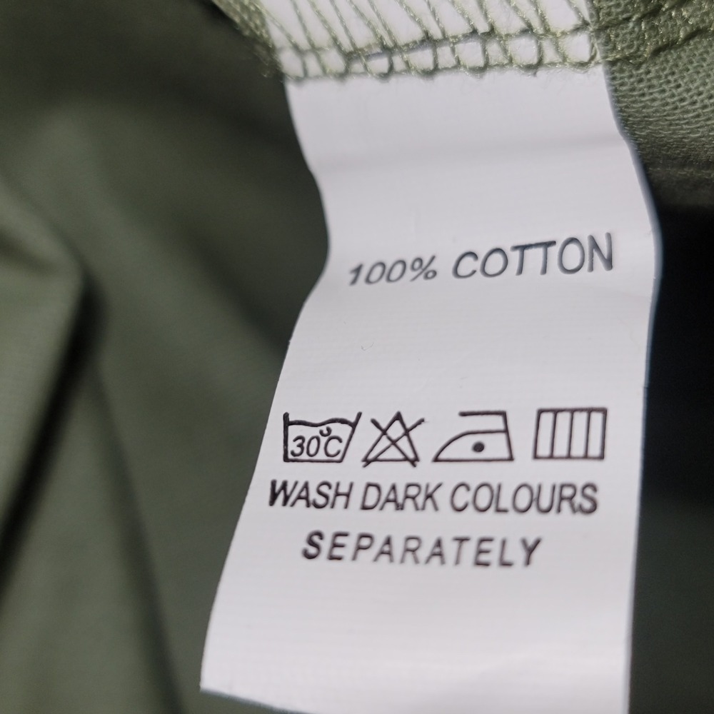Chic 100%‎ Cotton 2Pc Button-Up Shirt Elastic Waist Pants Sage Boho Resort 2XL - Picture 9 of 10